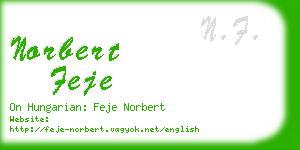 norbert feje business card